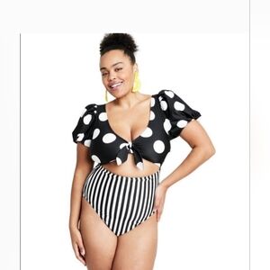 Tabitha Brown- Women's XS, Black and White Swimsuit